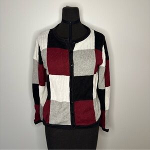 Vintage Christopher & Banks, long sleeve, color block, cardigan Sz S